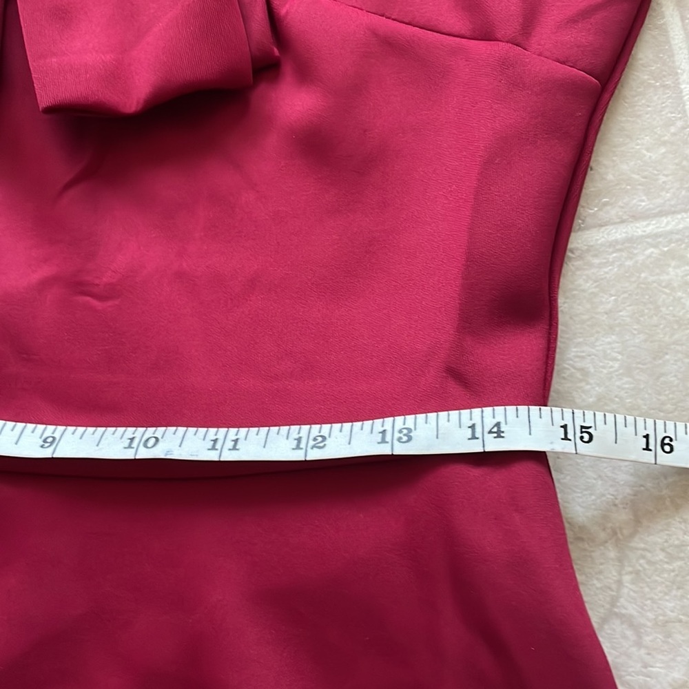 - Womens Tie Neck Bodycon Dress Red - Picture 8 of 11